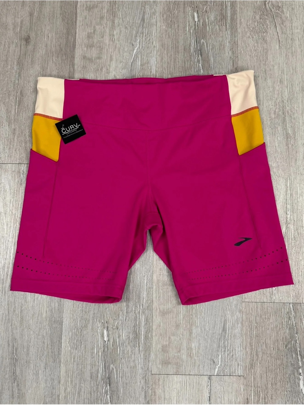 Brooks Pink & Orange Method 8" Active Shorts - Size XXL